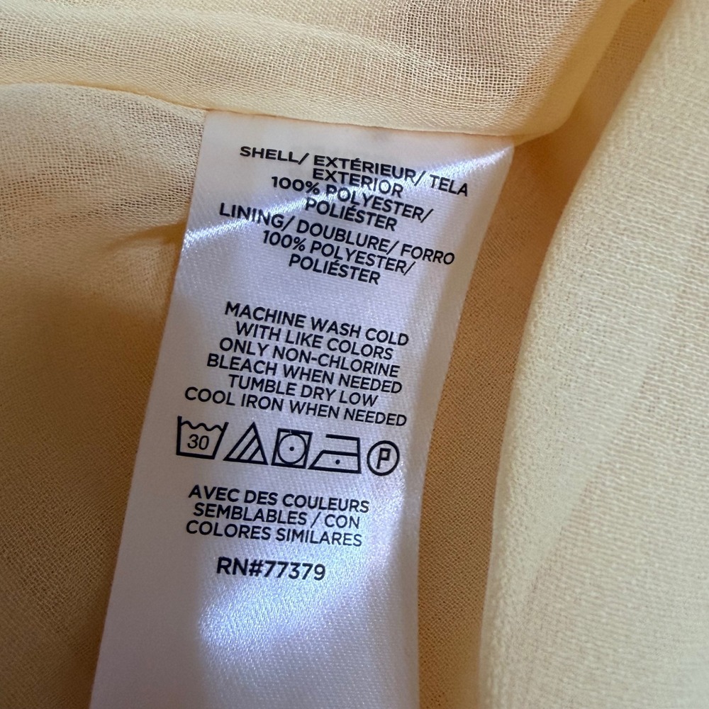 Ann Taylor Womens Yellow Tie Neck Sleeveless Blouse Top Size M NWT 40288857 - Picture 6 of 7